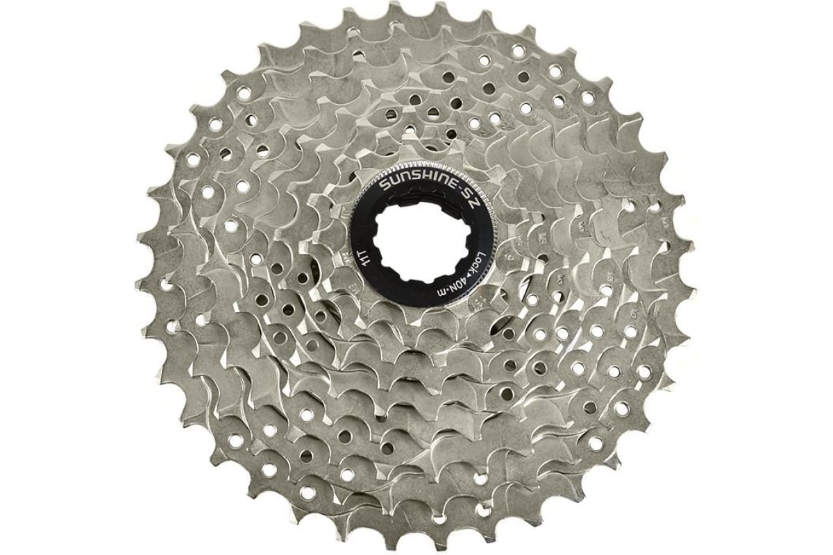 Кассета SUNSHINE CS-HR9-42, 9 передач, 11-42Т, серебристый\черный